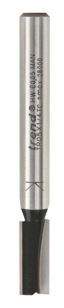 Image of Trend TR05X1/4TC 1/4" Shank Double-Flute Straight Cutter 6.3mm x 16mm 