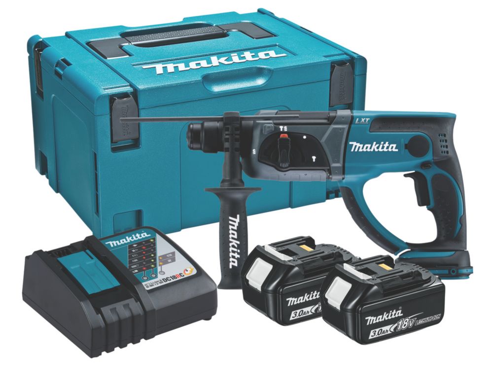 Image of Makita DHR202RFJ 3.2kg 18V 2 x 3.0Ah Li-Ion LXT Cordless SDS Rotary Hammer Drill 