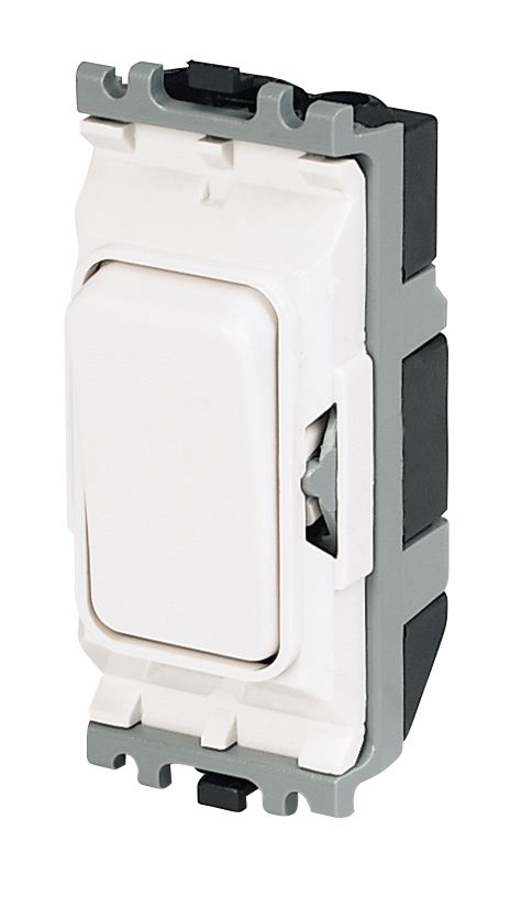 Image of MK Grid Plus 20A Grid DP Control Switch White with Colour-Matched Inserts 