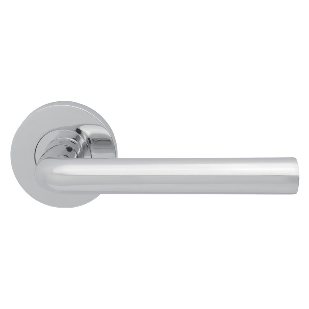 Image of Jigtech Riva Lever on Rose Door Handles Pair Polished Chrome 