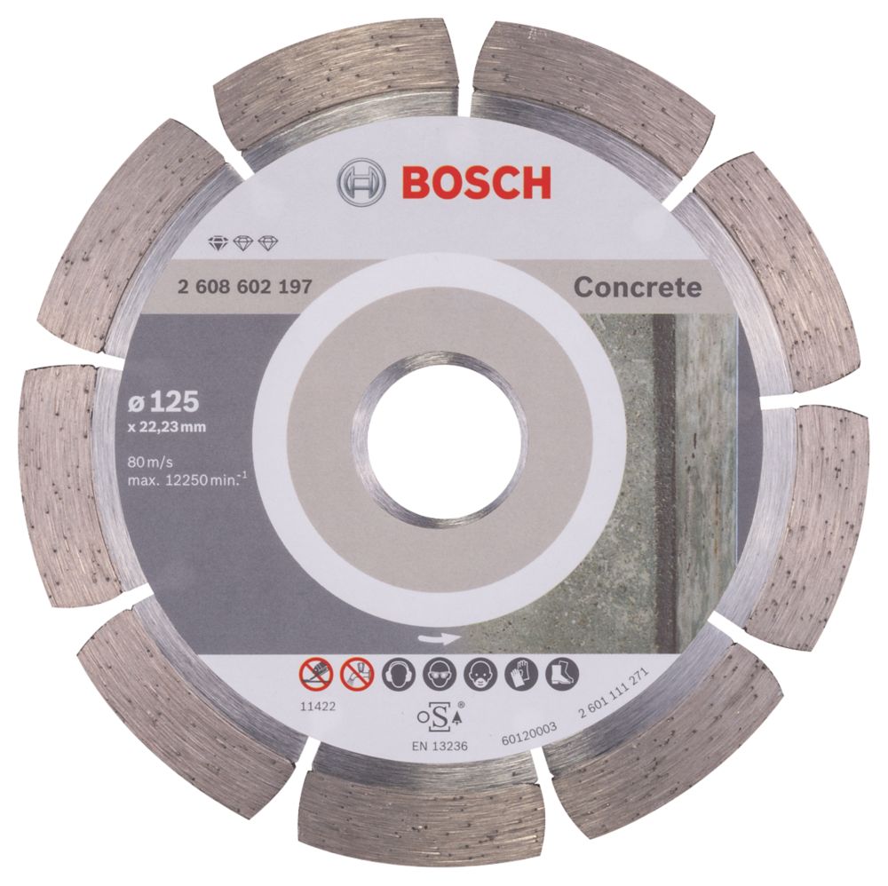 Image of Bosch Masonry Concrete Diamond Cutting Discs 125mm x 22.23mm 