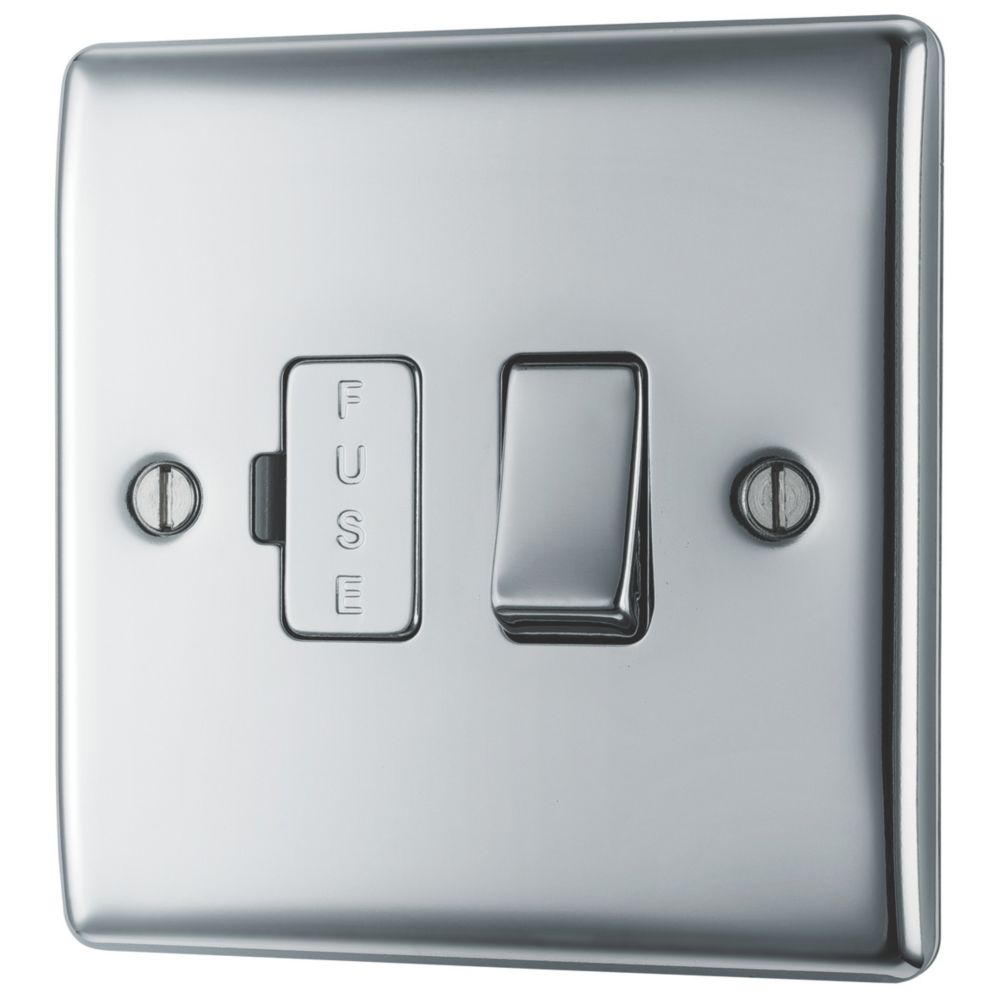 Image of British General Nexus Metal 13A Switched Fused Spur Polished Chrome 