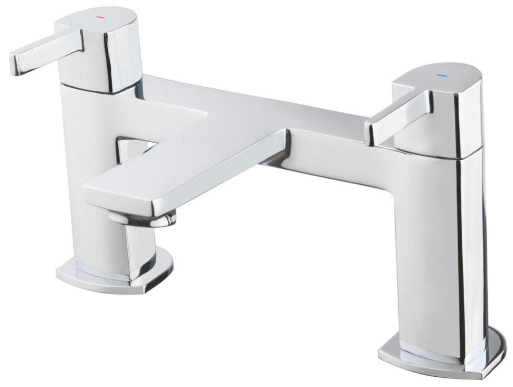 Image of Swirl Brue Deck-Mounted Bath Filler Tap Chrome 