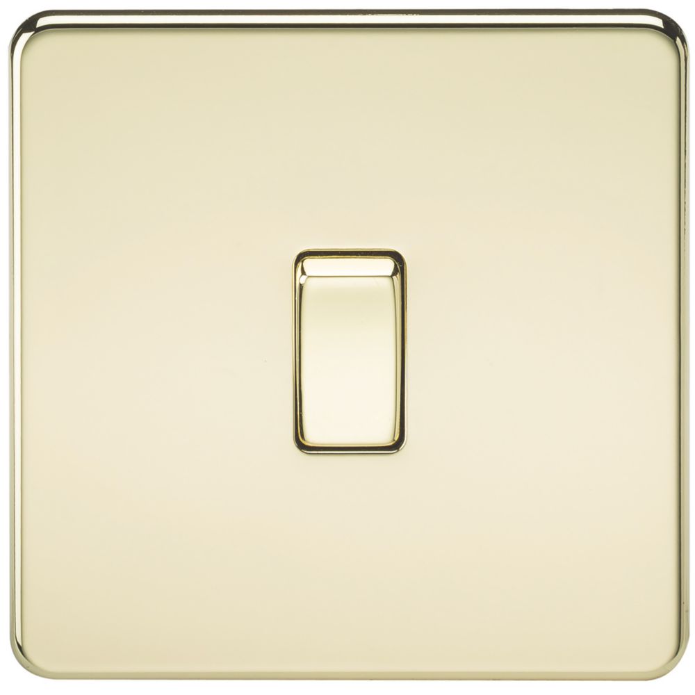 Image of Knightsbridge 10AX 1-Gang Intermediate Switch Polished Brass 