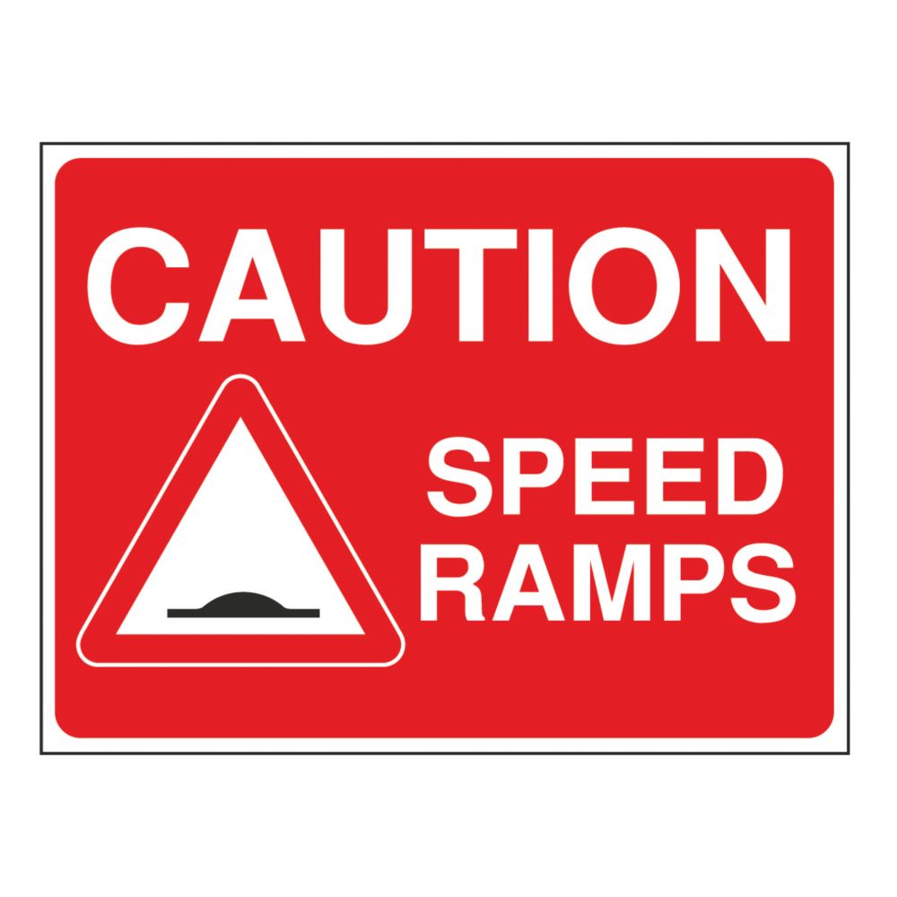Image of "Caution Speed Ramps" Sign 450mm x 600mm 