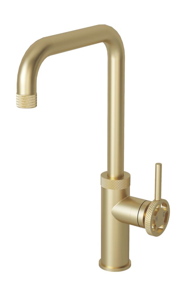 Image of ETAL Caprise Industrial Style Kitchen Mixer Tap Brushed Brass 