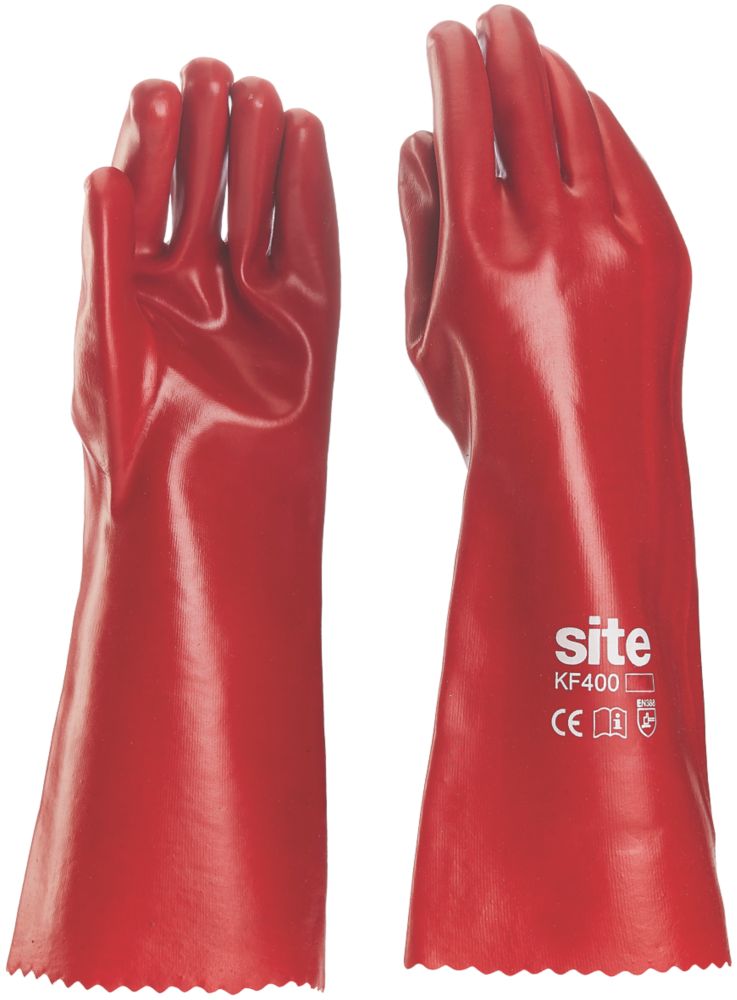 Image of Site 400 PVC 16" Gauntlets Red Large 