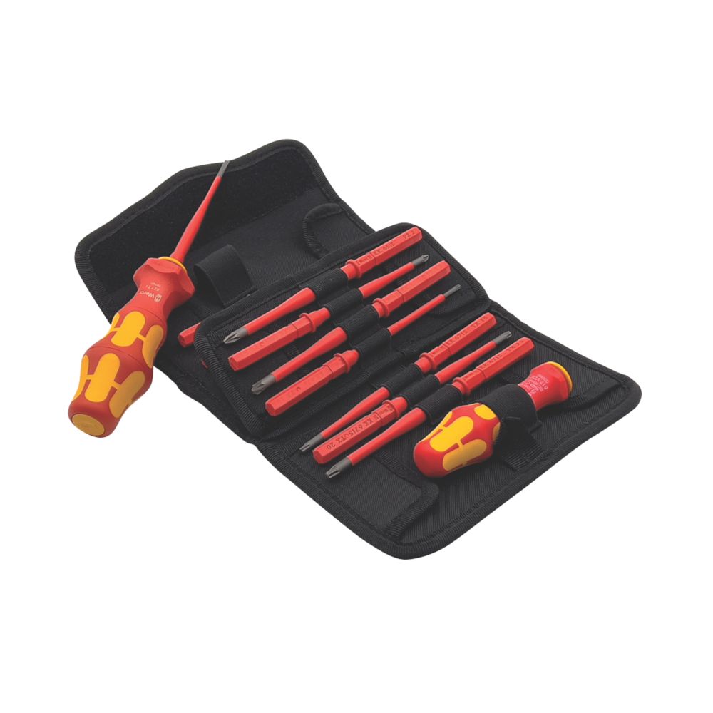 Image of Wera Kraftform Kompakt Turbo i 1 VDE Interchangeable Screwdriver Set 16 Pieces 