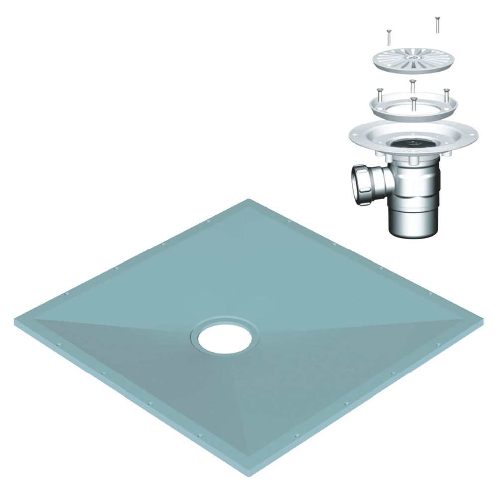 Image of AKW Tuff Form Wet Floor Former with Waste & Adaptor 1000 x 1000mm 