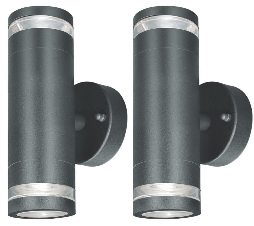 Image of 4lite Marinus Outdoor Up & Down Wall Light Anthracite Grey 2 Pack 