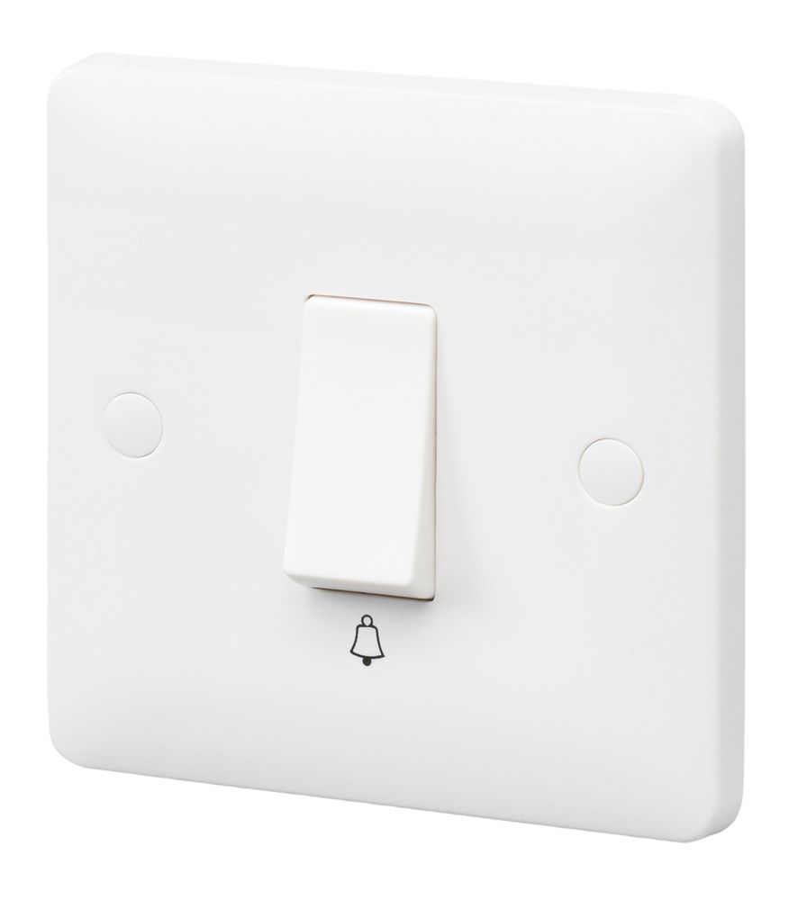 Image of MK Base 10A 1-Gang SP Control Switch White with White Inserts 