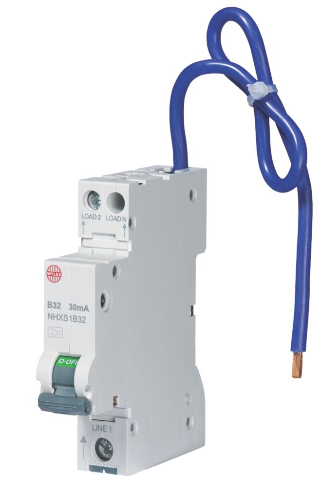 Image of Wylex 32A 30mA DP Type B Mini RCBO 