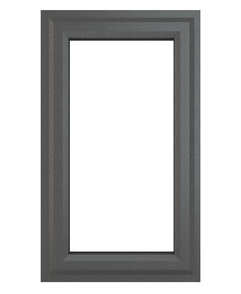 Image of Crystal Left-Hand Opening Clear Triple-Glazed Casement Anthracite on White uPVC Window 610mm x 820mm 