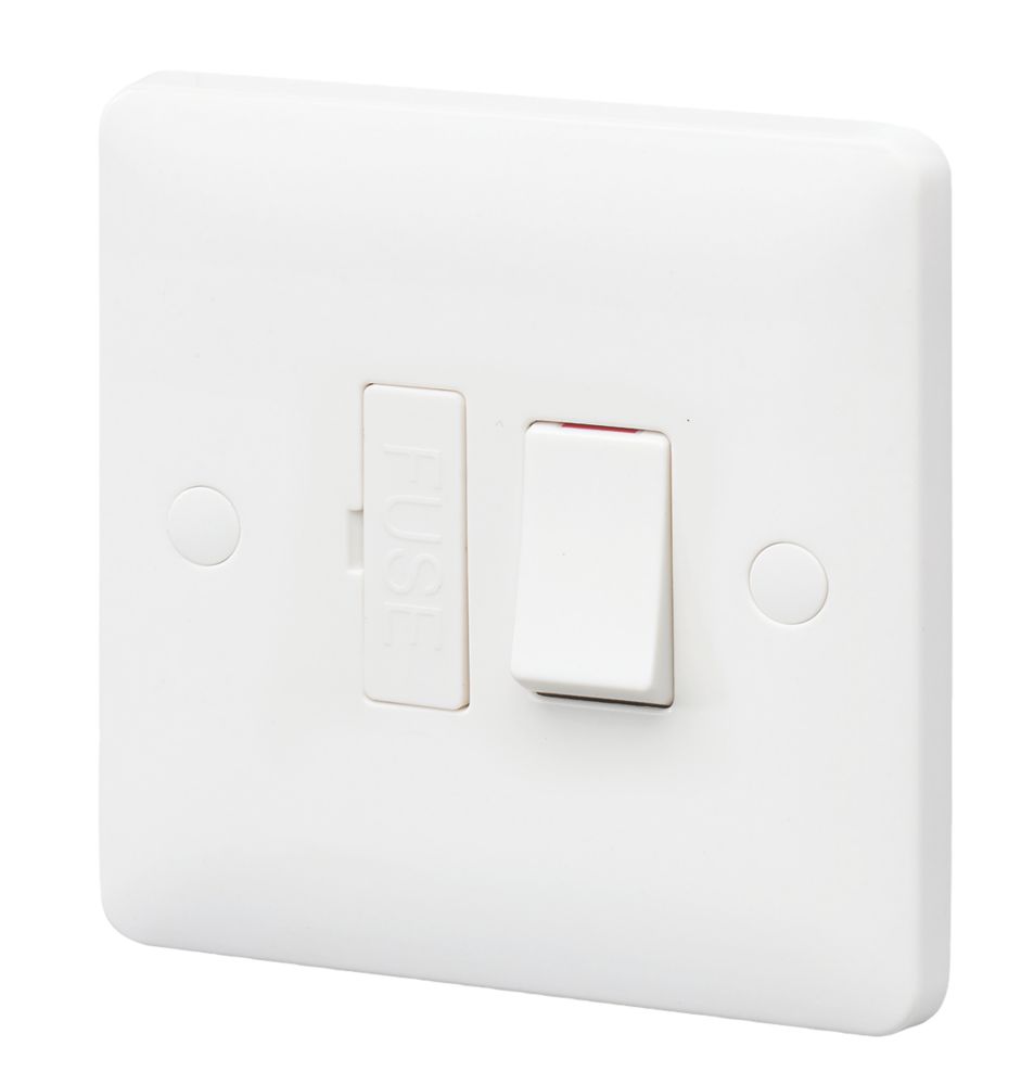Image of MK Base 13A Switched Fused Spur White with White Inserts 