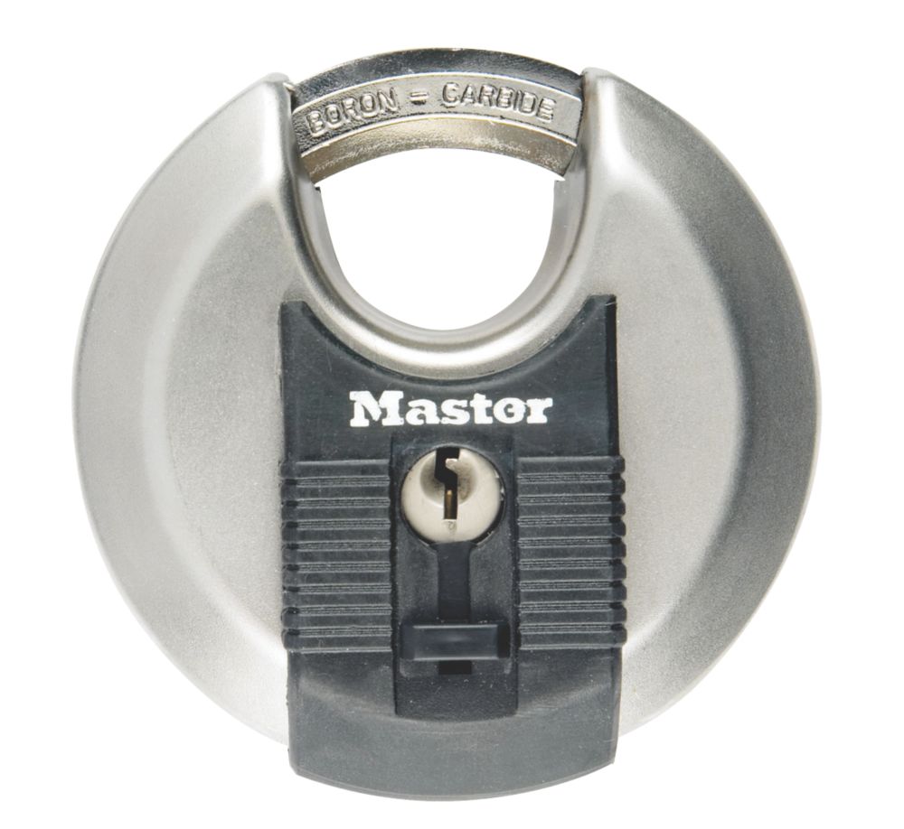 Image of Master Lock Excell Stainless Steel Keyed Alike Weatherproof Disc Padlock 70mm 