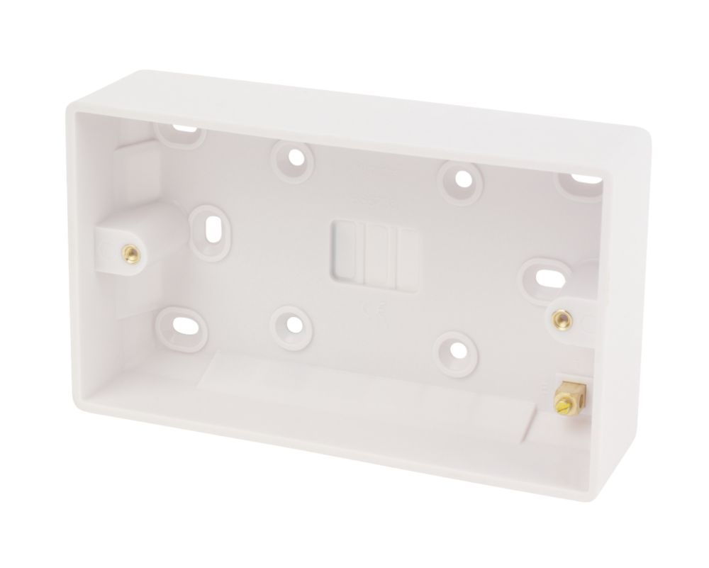 Image of Schneider Electric Ultimate Slimline 2-Gang Surface Pattress Surface Pattress Box 35mm 