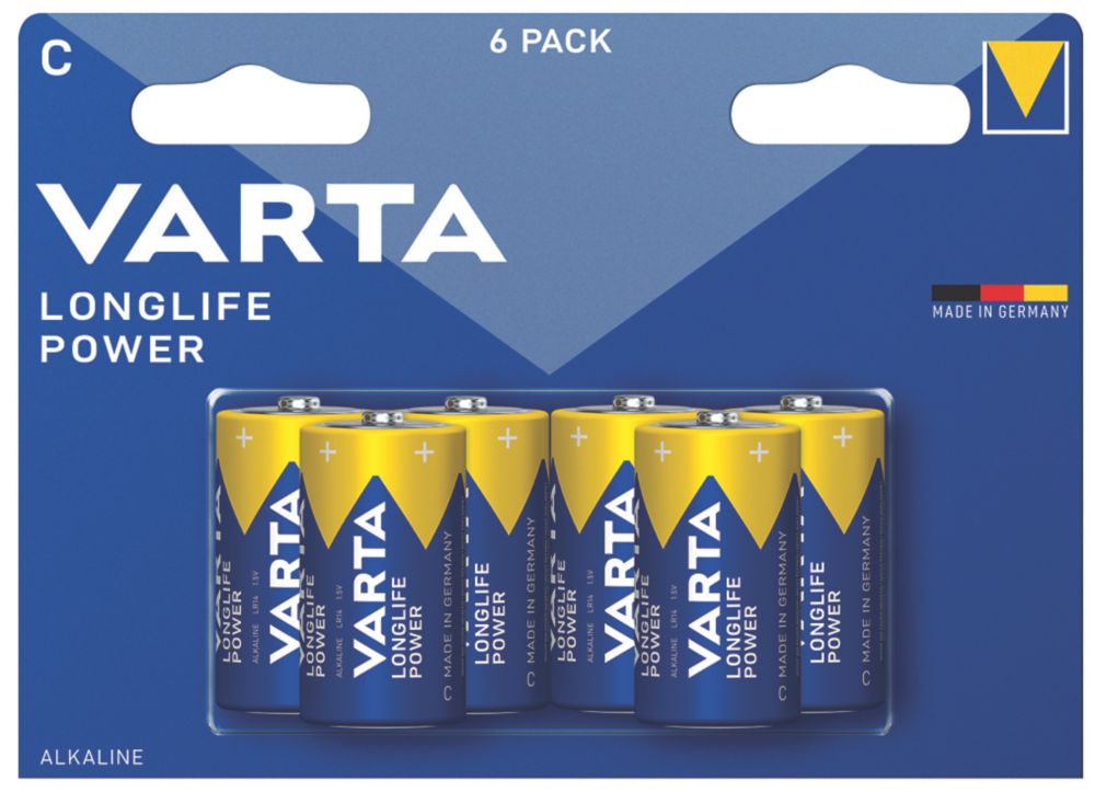 Image of Varta Longlife Power C High Energy Batteries 6 Pack 