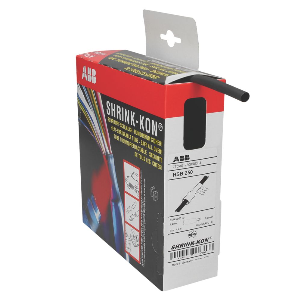 Image of CED HSB125B Black Heat Shrink Tubing 3.2mm x 11.5m 