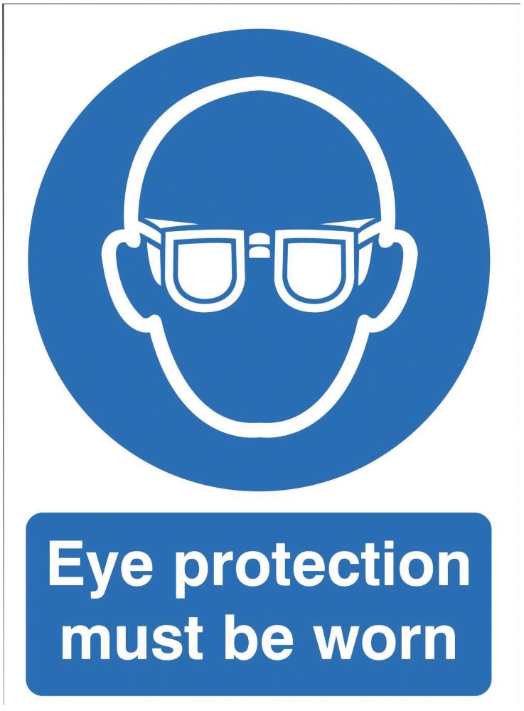 Image of "Eye Protection Must Be Worn" Sign 210mm x 148mm 