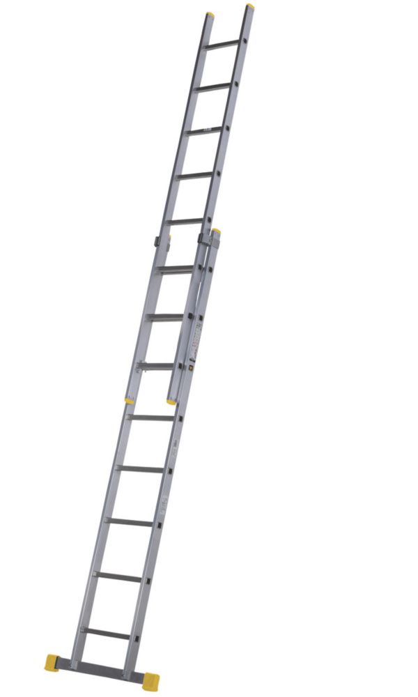 Image of Werner PRO 2-Section Aluminium Square Rung Extension Ladder 4.08m 