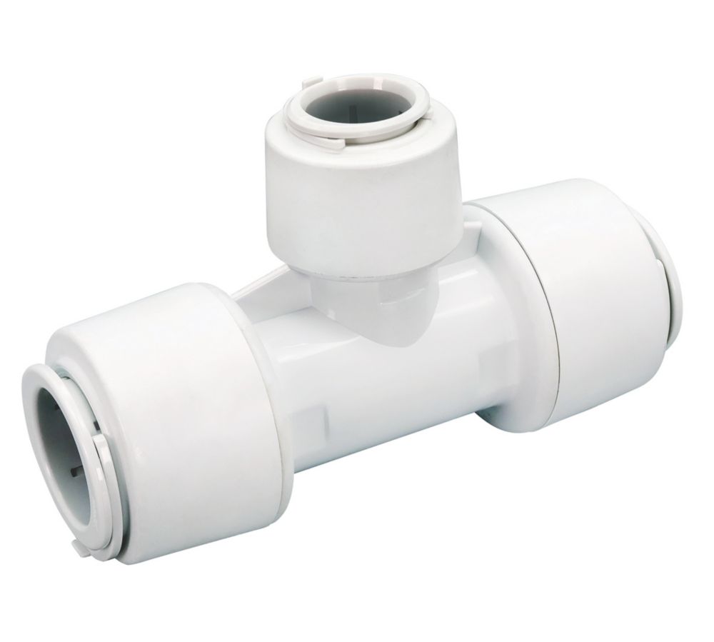 Image of FloPlast FloFit+ Plastic Push-Fit Reducing Tee 28mm x 28mm x 22mm 