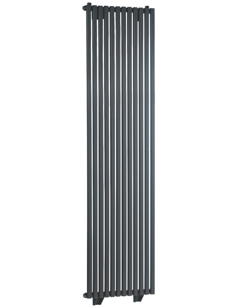 Image of Towelrads Oxfordshire Vertical Designer Radiator 1800mm x 465mm Gunmetal 3057BTU 