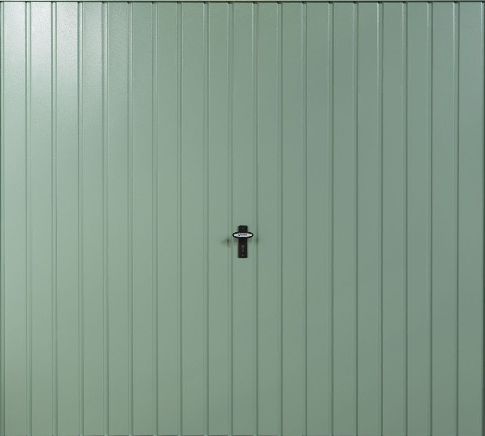 Image of Gliderol Vertical 8' x 7' Non-Insulated Frameless Steel Up & Over Garage Door Chartwell Green 