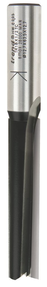 Image of Trend TR18X1/2TC 1/2" Shank Double-Flute Straight Cutter 12.7mm x 63mm 