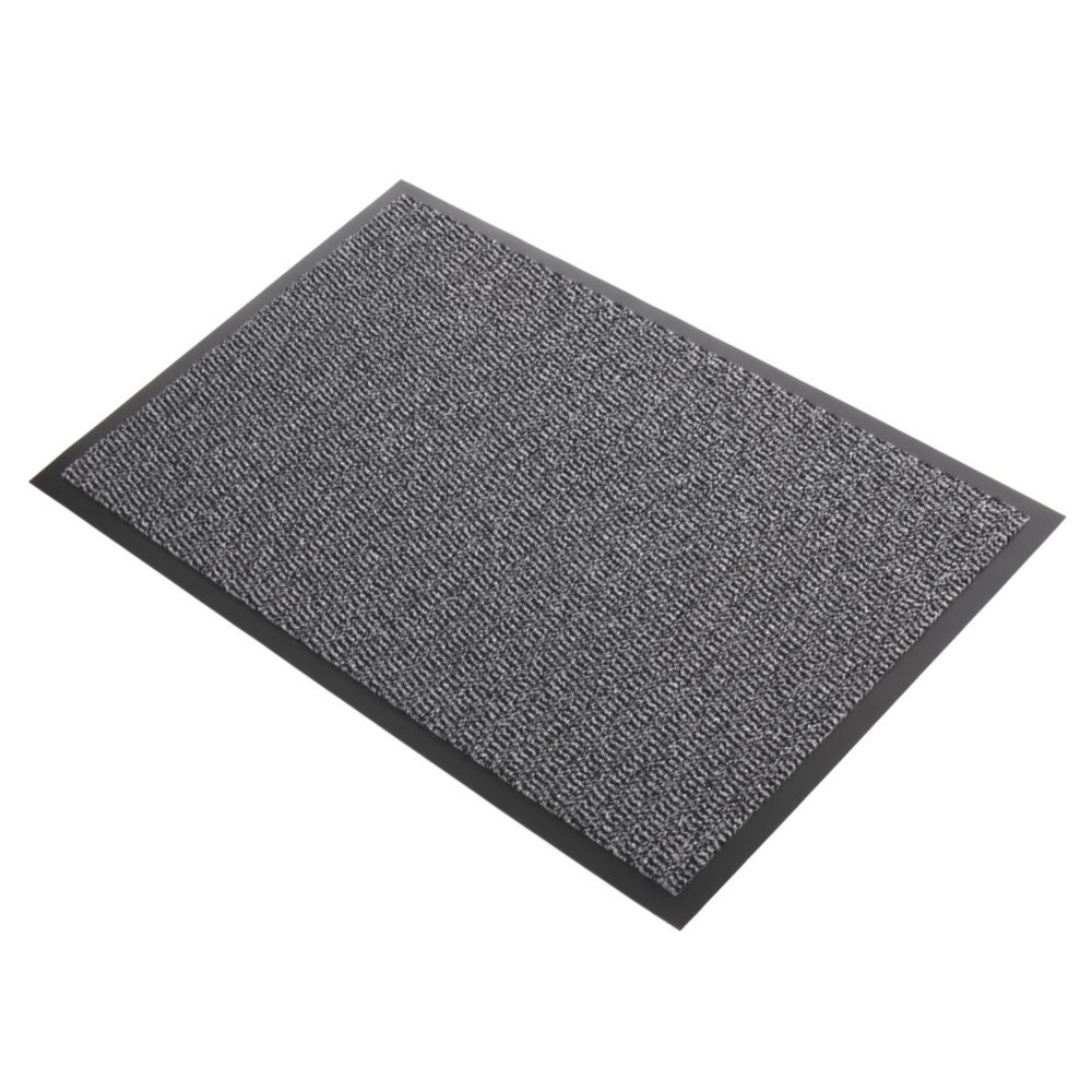 Image of COBA Europe Vyna-Plush Entrance Mat Black / Steel 900mm x 600mm x 7mm 