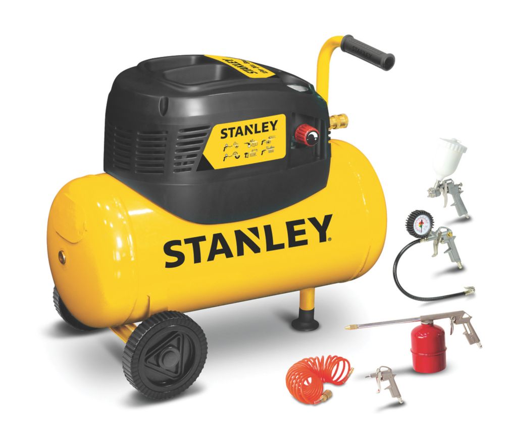 Image of Stanley B6CC304SCR523 24Ltr Electric Compressor with 5 Piece Accessory Kit 230V 