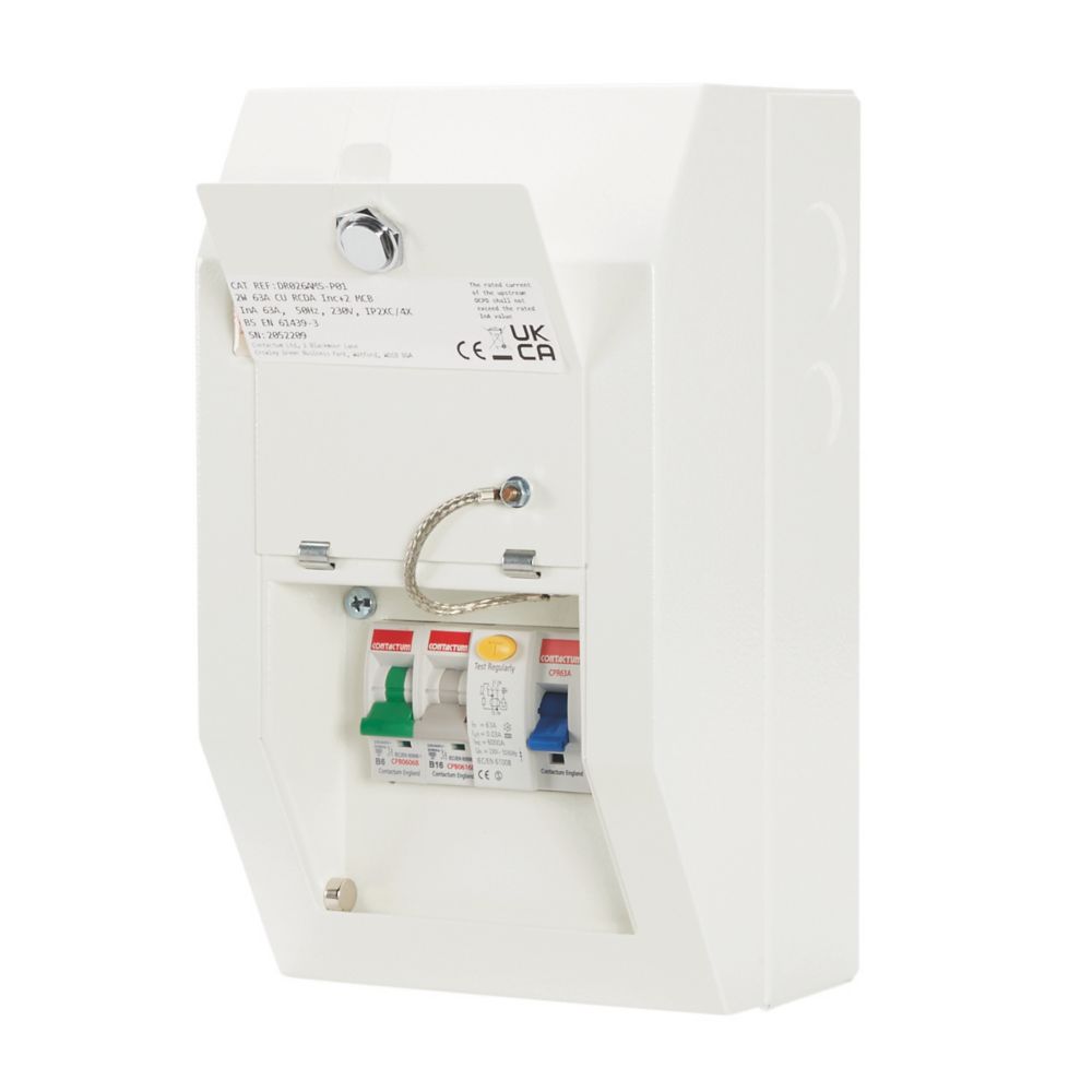 Image of Contactum Defender 1.0 4-Module 2-Way Populated Garage Consumer Unit 