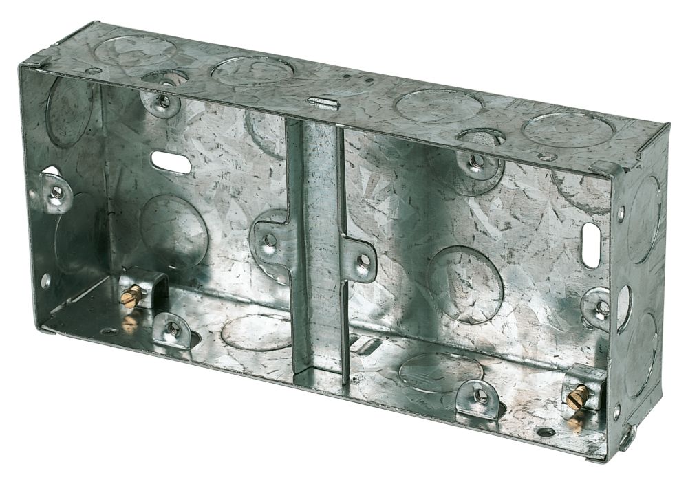 Image of Appleby 1 + 1-Gang Galvanised Steel Knockout Box 35mm 