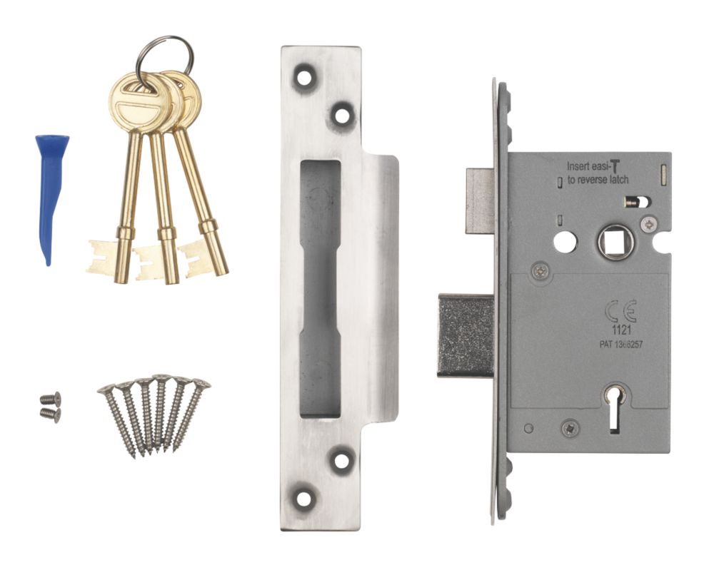 Image of Smith & Locke Fire Rated Satin SS BS 5-Lever Mortice Sashlock 66mm Case - 45mm Backset 