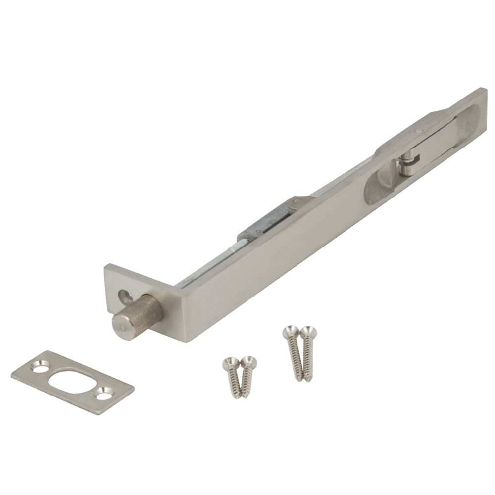 Image of Hafele Lever-Action Flush Bolt Satin Stainless Steel 200mm 