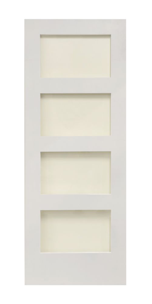 Image of 4-Clear Light Primed White Wooden Ladder Internal Door 1981mm x 762mm 