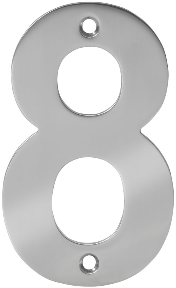 Image of Eclipse Door Numeral 8 Polished Stainless Steel 100mm 