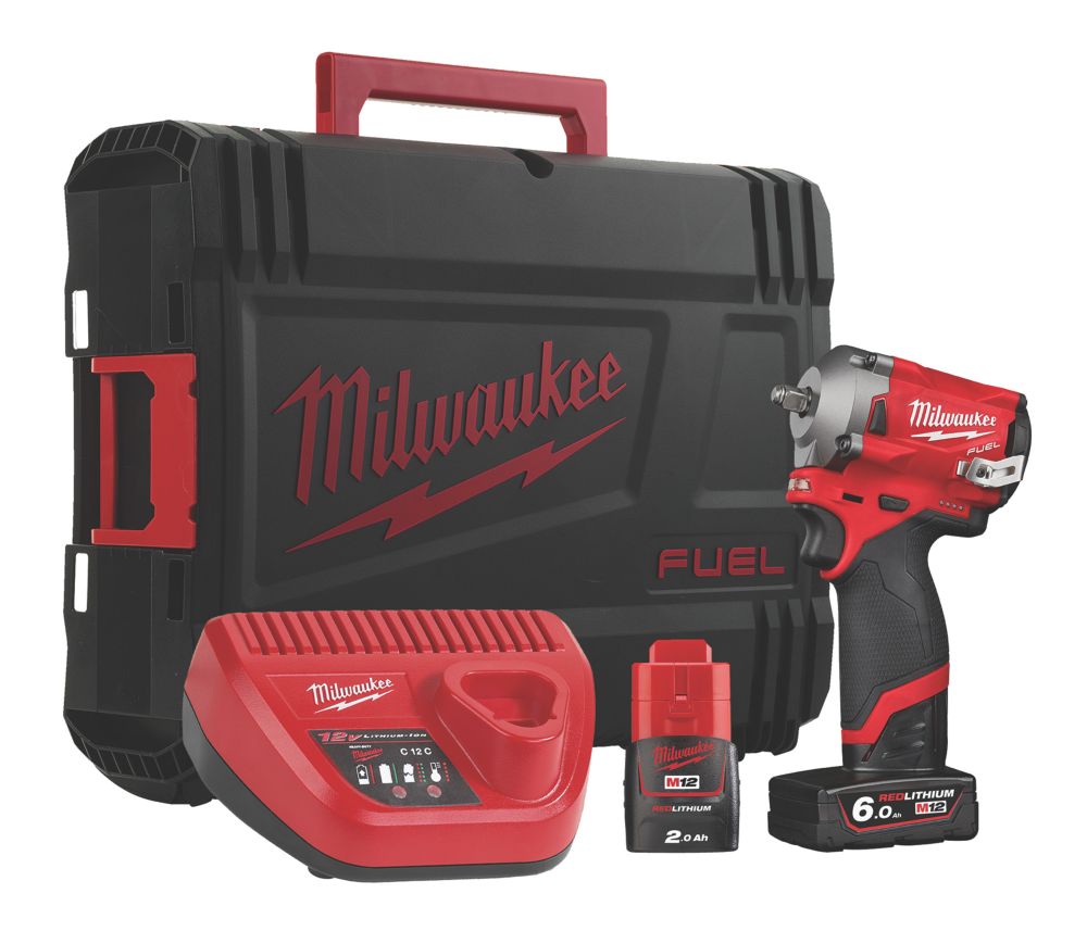 Image of Milwaukee M12 FIW38-622X FUEL 12V 2 x 2.0 / 6.0Ah Li-Ion RedLithium Brushless Cordless Impact Wrench 