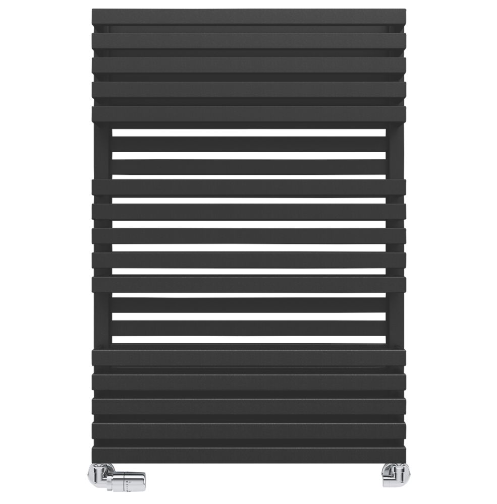 Image of Terma Quadrus Bold Designer Towel Rail 870mm x 600mm Black 2414BTU 