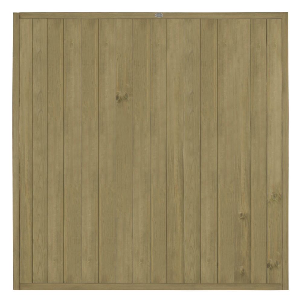 Image of Forest VTGP6PK3HD Vertical Tongue & Groove Fence Panels Natural Timber 6' x 6' Pack of 3 