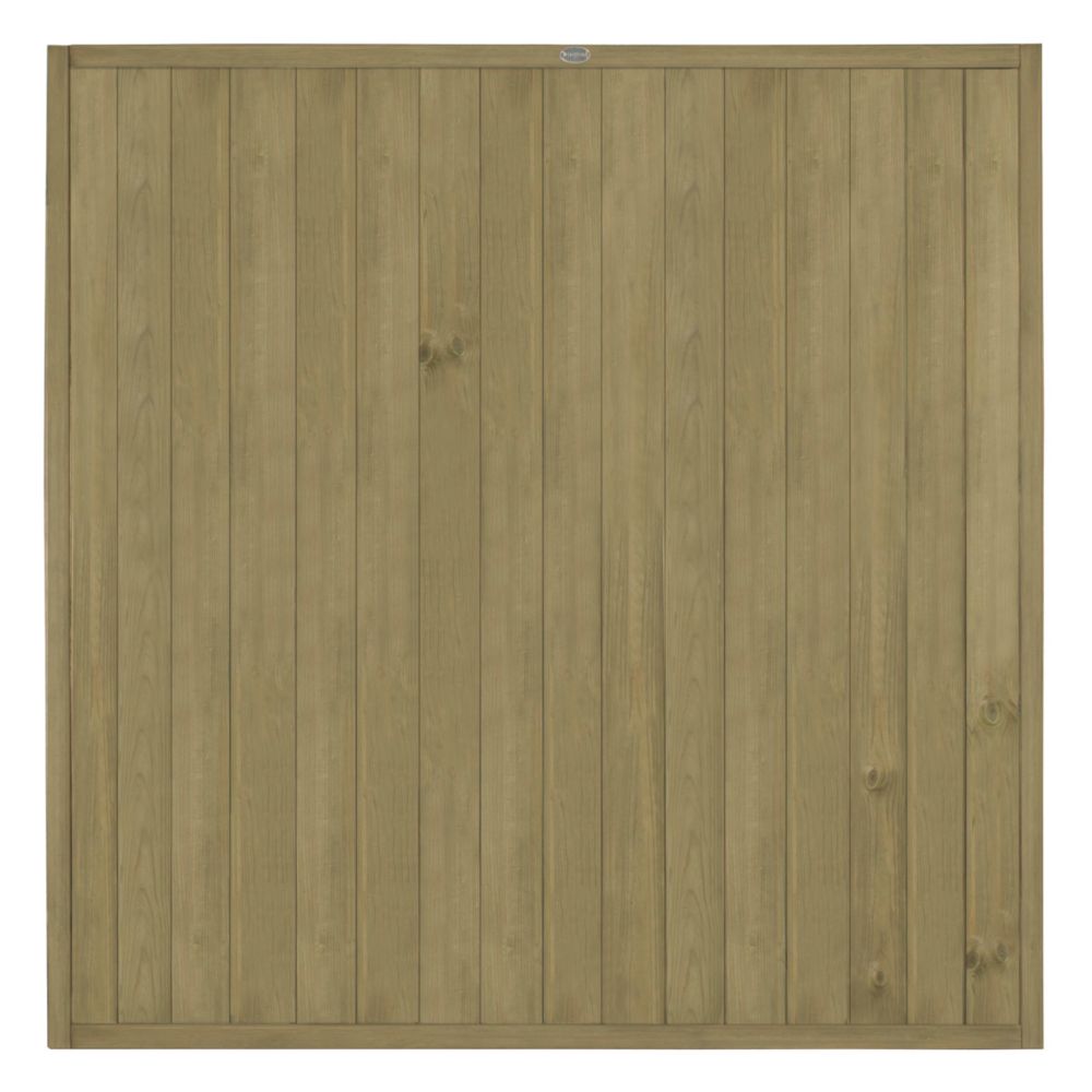 Image of Forest VTGP6PK3HD Vertical Tongue & Groove Fence Panels Natural Timber 6' x 6' Pack of 3 