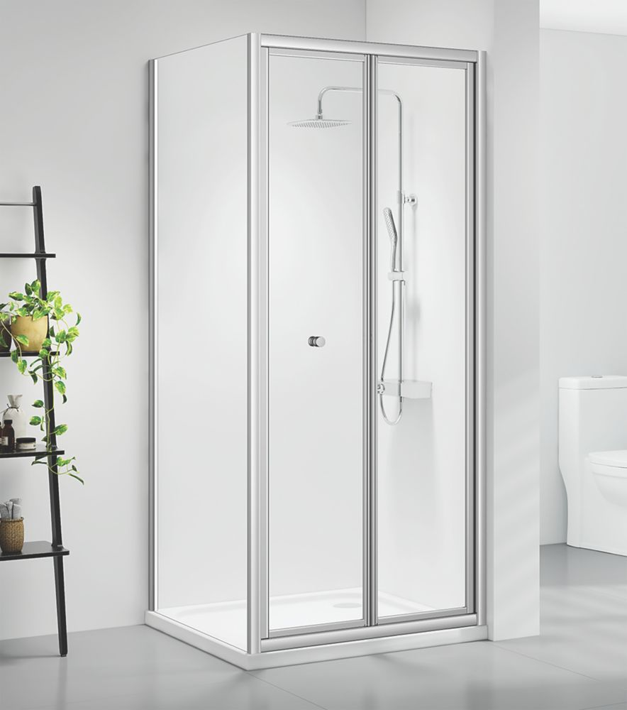 Image of Triton Neo Six Framed Square Bi-Fold Door Shower Enclosure Reversible Chrome 760mm x 760mm x 1850mm 