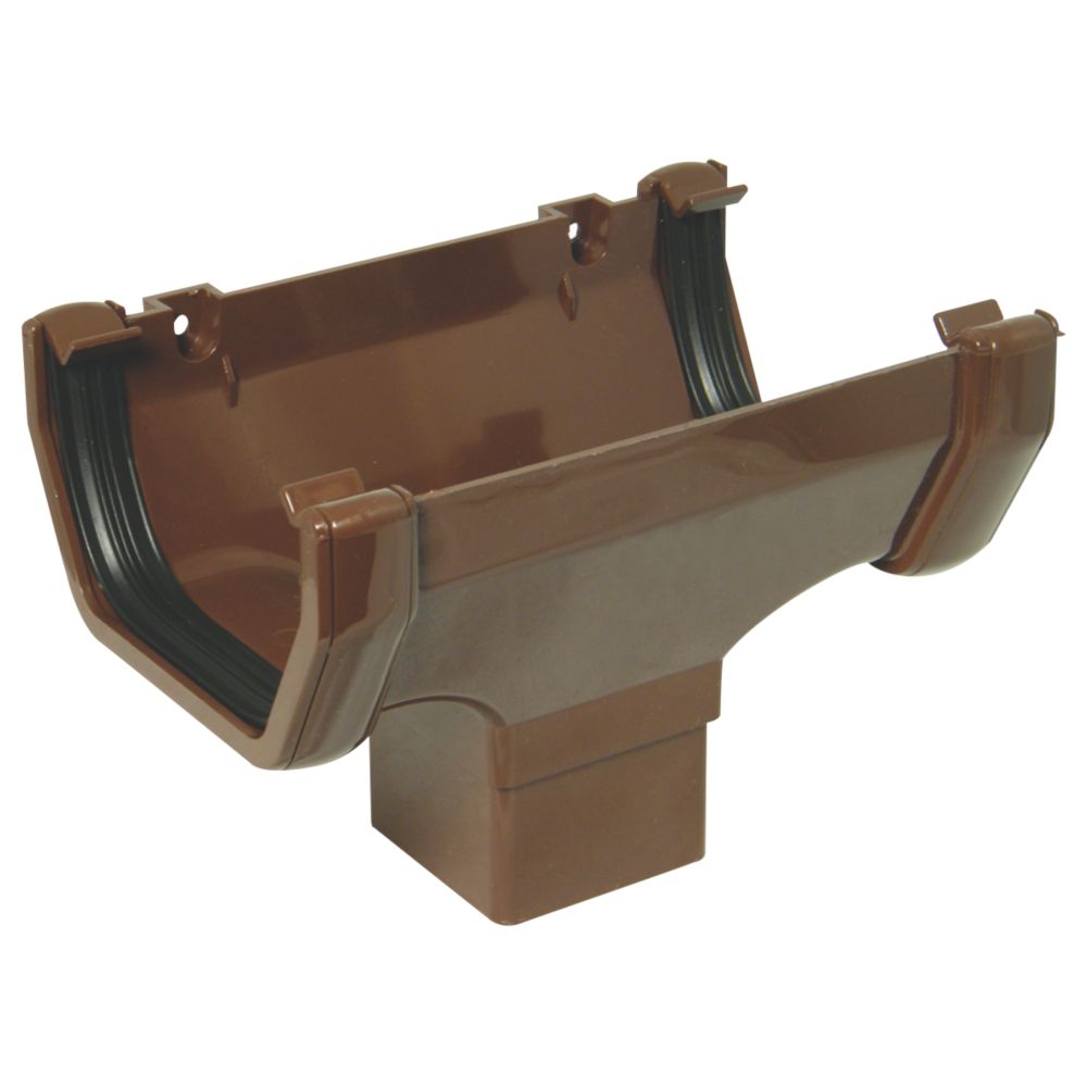 Image of FloPlast Square Line Square Running Outlet Brown 114mm x 65mm 