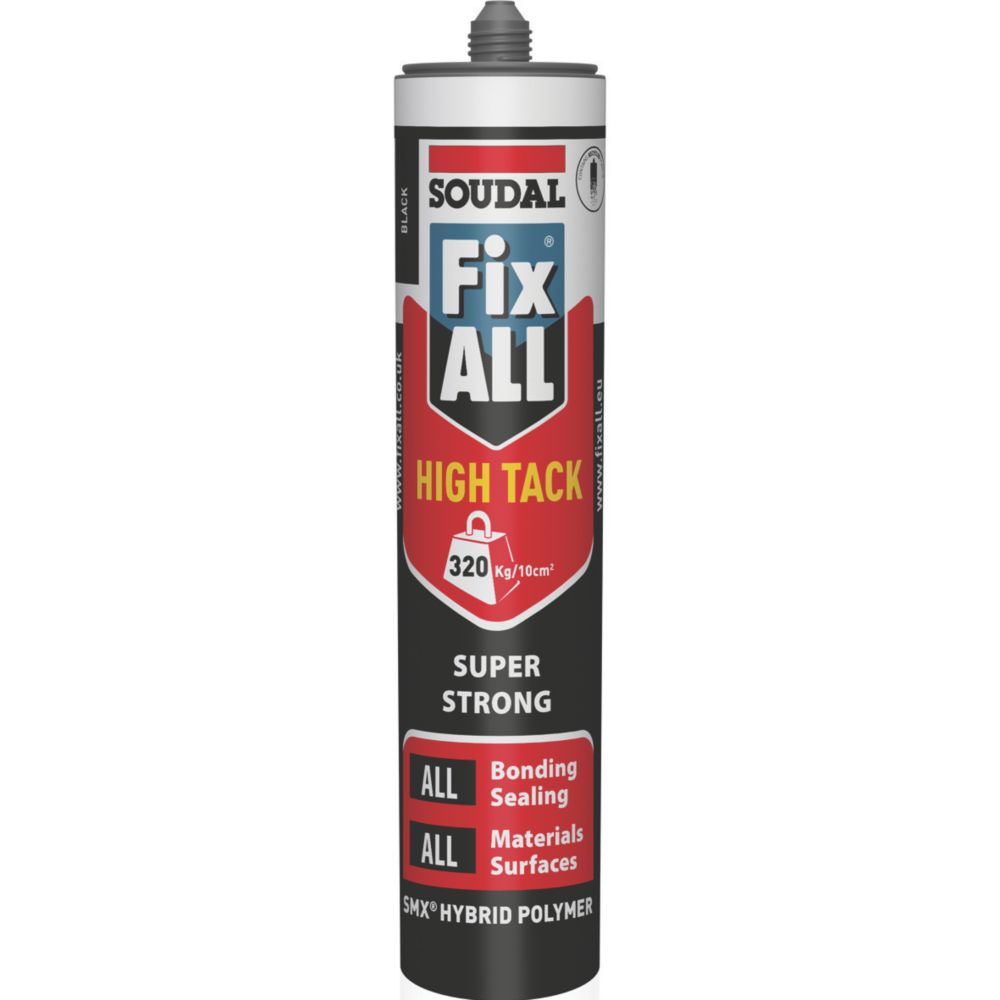 Image of Soudal Fix ALL High Tack Sealant & Adhesive Black 290ml 