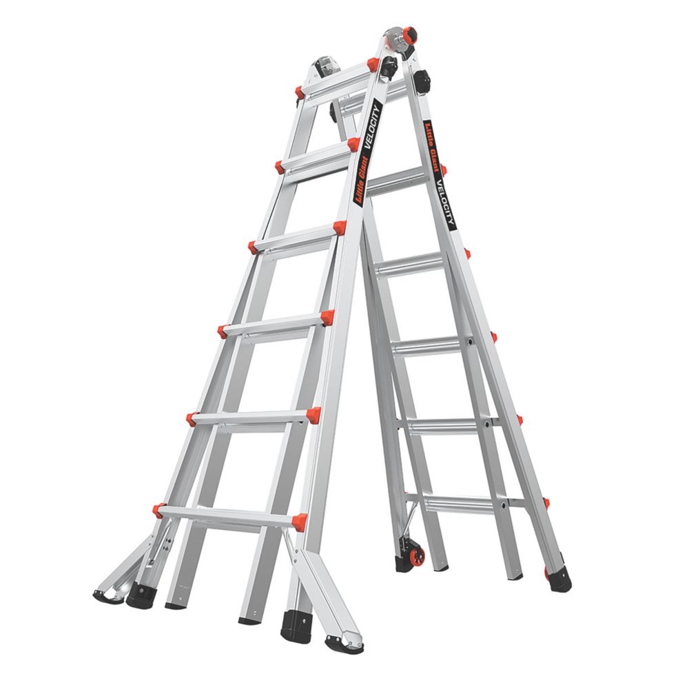Image of Little Giant 6 Rung Velocity Series 2.0 4-Section 5-Way Aerospace Grade Aluminium Multipurpose Ladder 6.9m 