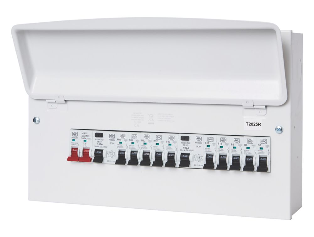 Image of MK Sentry 16-Module 16-Way Populated High Integrity Dual RCD Consumer Unit 