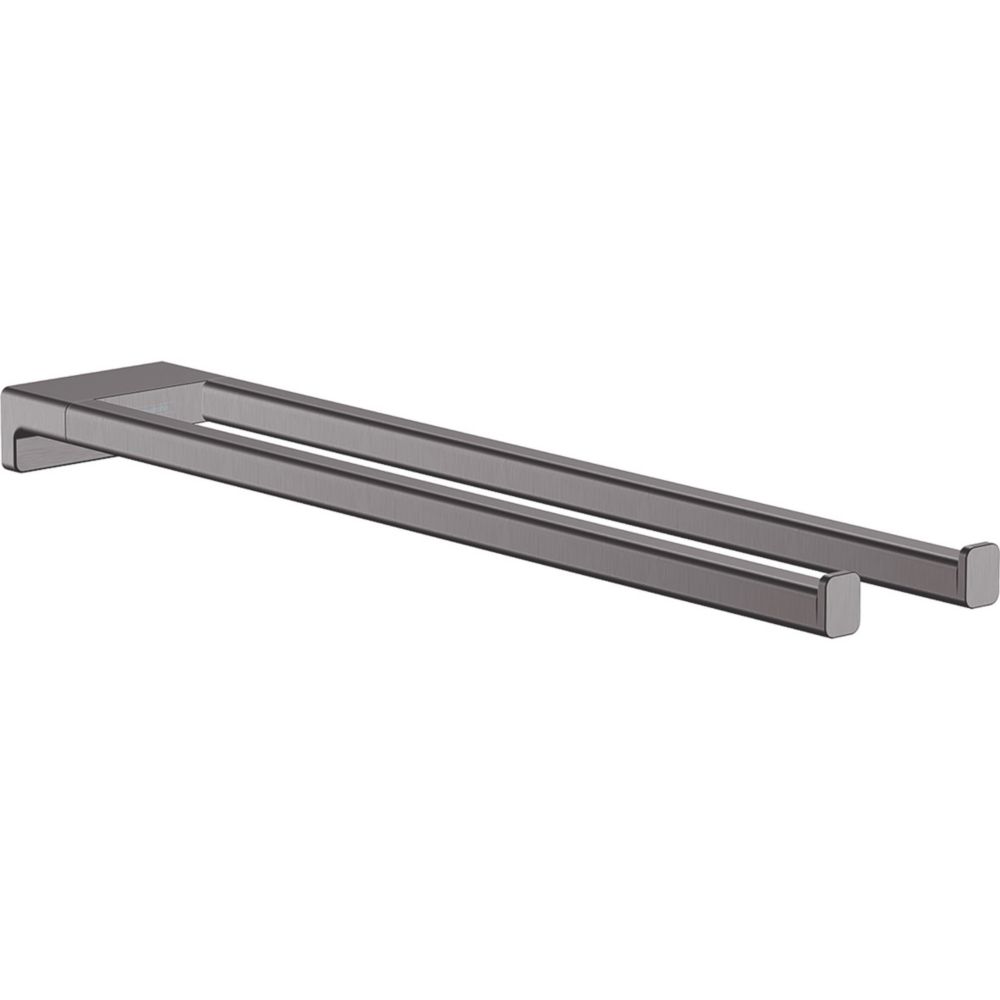Image of Hansgrohe AddStoris Twin-Handle Towel Holder Brushed Black Chrome 80mm x 445mm x 32mm 