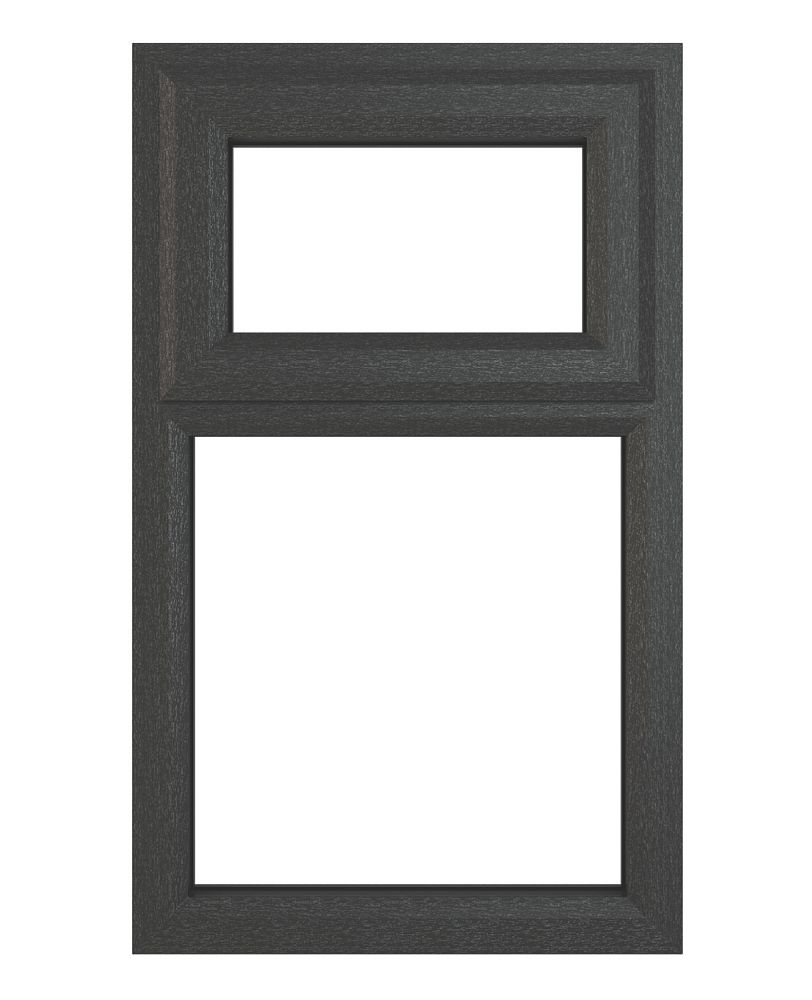 Image of Crystal Top Opening Clear Triple-Glazed Casement Anthracite on White uPVC Window 610mm x 965mm 