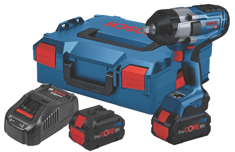 Image of Bosch GDS 18V-1000 18V 2 x 5.5Ah Li-Ion ProCORE Brushless Cordless BITURBO Impact Wrench 