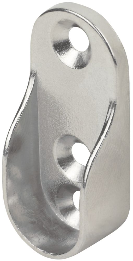 Image of Smith & Locke Oval Rail End Brackets Polished Chrome 30mm 2 Pack 
