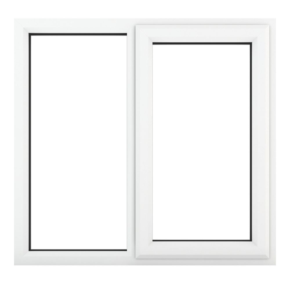 Image of Crystal Right-Hand Opening Clear Double-Glazed Casement White uPVC Window 905mm x 965mm 